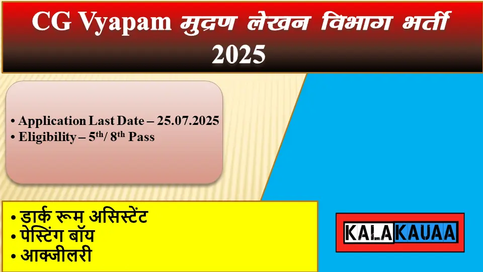 CG Vyapam mudran lekhan vibhag Online form 2025