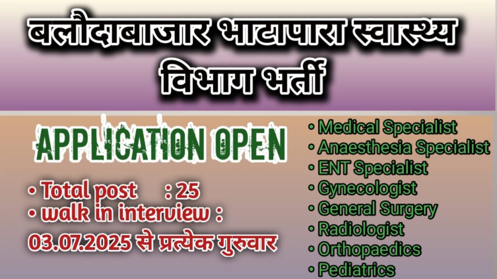 Balodabazar Bhatapara health Department Vacancy 2025