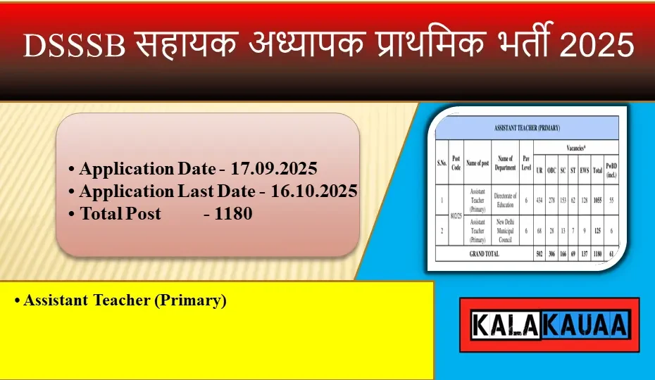 DSSSB ASSISTANT TEACHER RECRUITMNET 2025