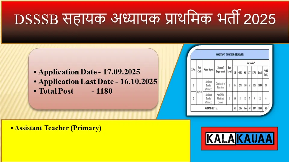 DSSSB ASSISTANT TEACHER RECRUITMNET 2025